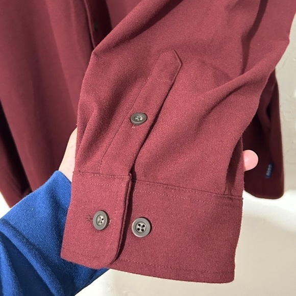 ROWM Men's Big &Tall Button-Up Shirt Burgundy Collared Long Sleeve 4XB - Picture 10 of 12